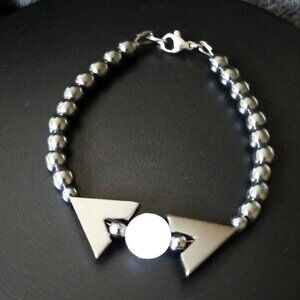 Cool Calm & Collected ~ Classy Hematite & Quartz Beaded Bracelet for 7" Wrist
